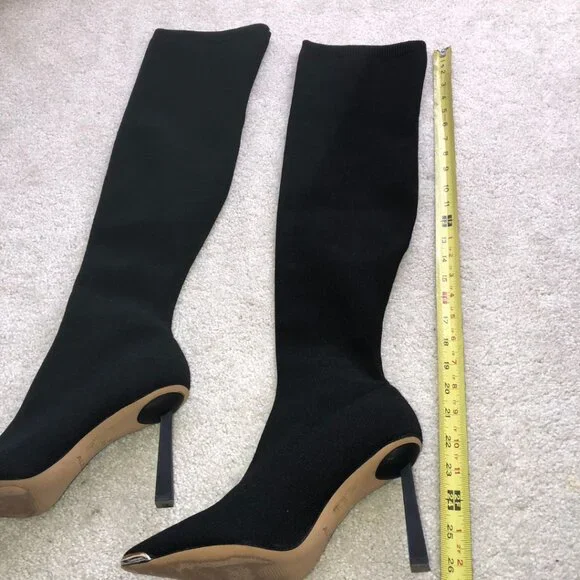 Like New - Aldo Crulla Over-The-Knee Boots In Black Stretch Knit Size 7 - Picture 11 of 16